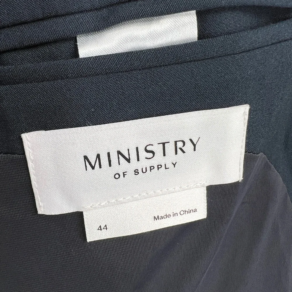 Ministry of Supply Blazer Blue 2-Button Tech Suit‎ Jacket Men's 44 Double Vent